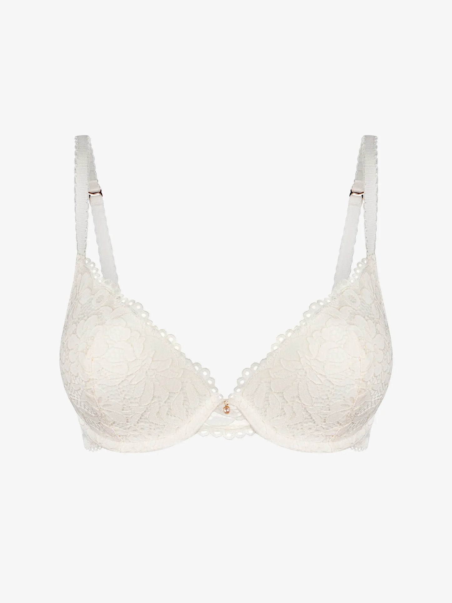 Valge pitsiline push up rinnahoidja