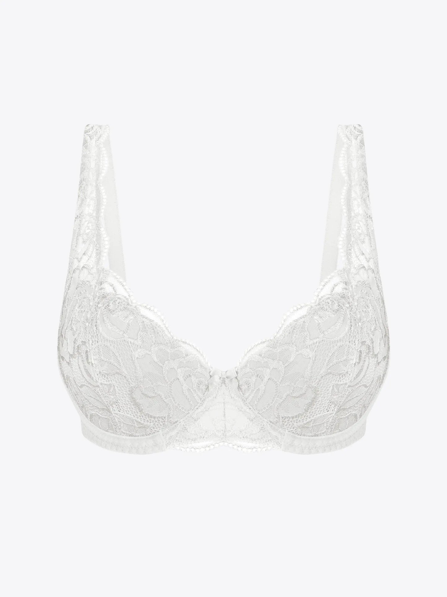 Valge pitsiline Florence rinnahoidja