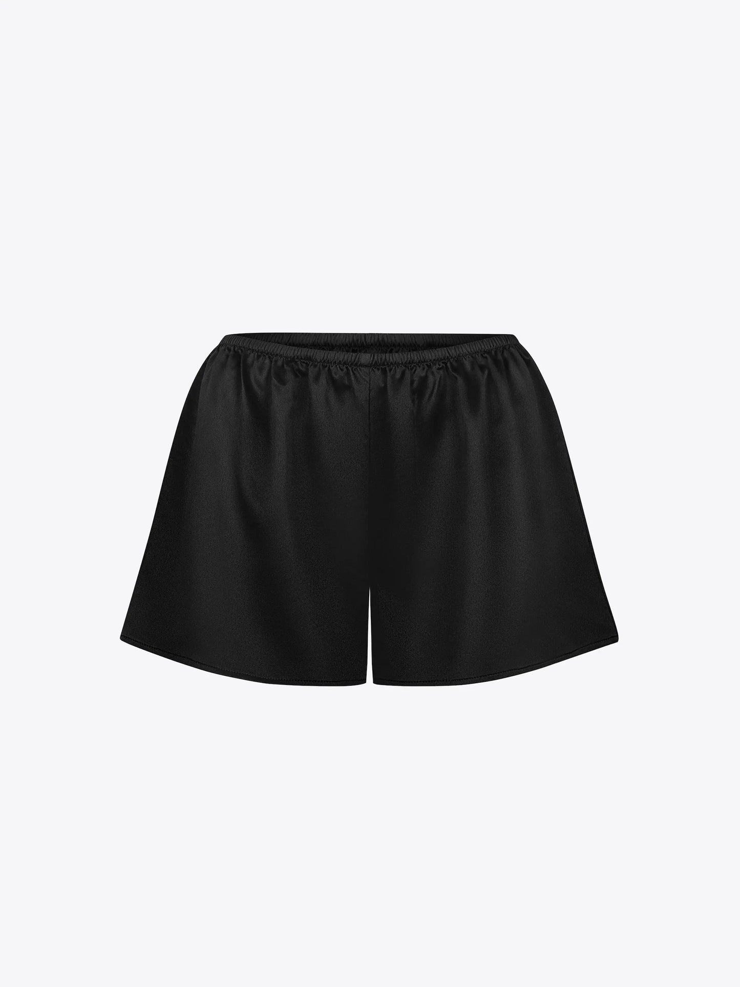 Musta värvi läikivad lühikesed püksid