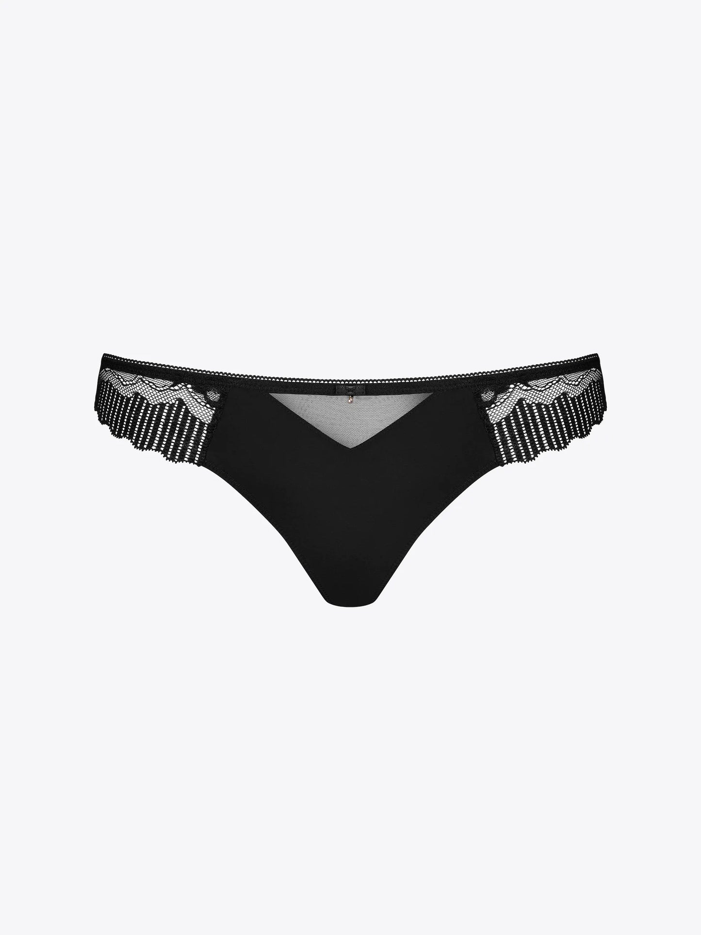 Musta värvi pitsilised string aluspüksid