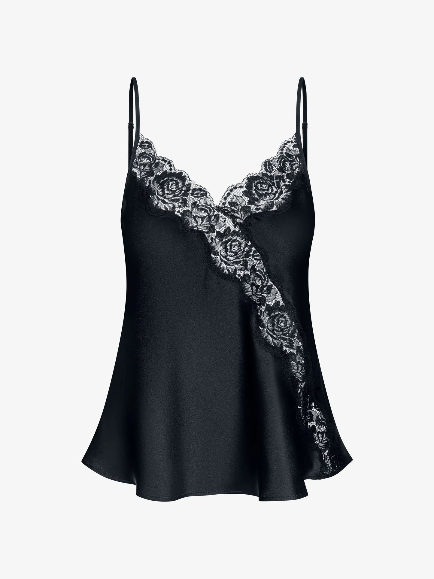 Musta värvi siidist top