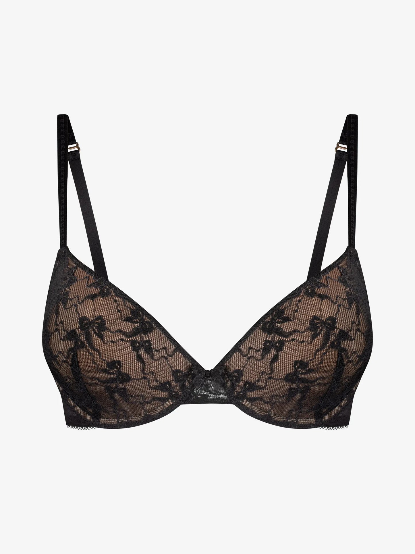 Musta pitsiga push up rinnahoidja