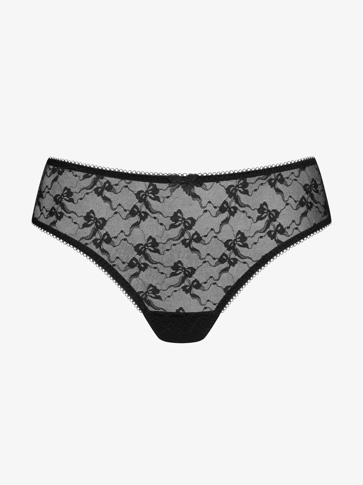 Musta värvi pitsilised hipster string aluspüksid