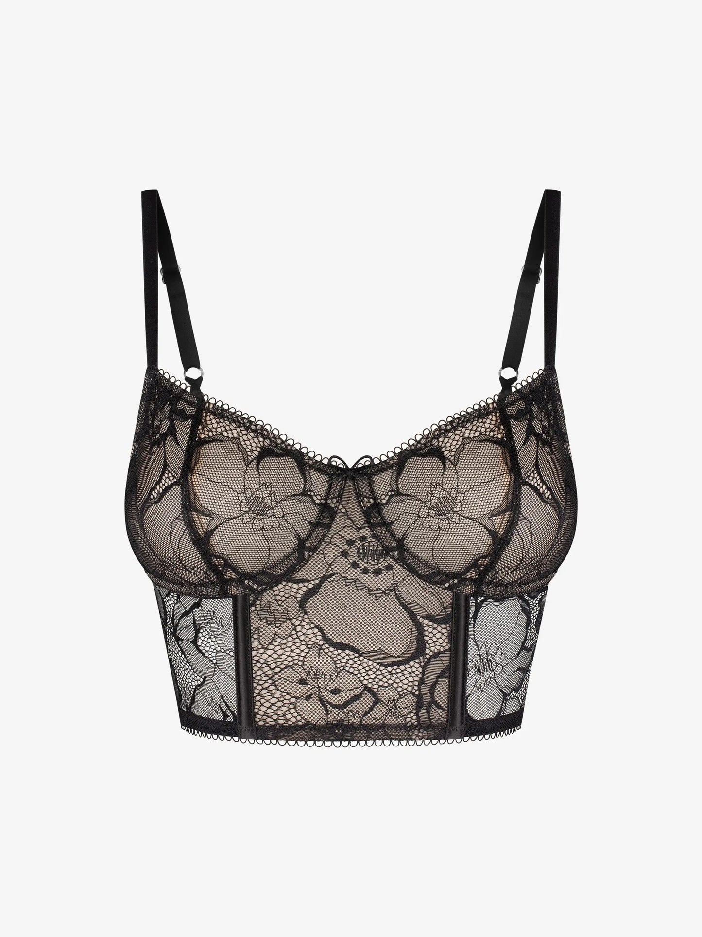 Musta värvi Camellia Balconette korsett