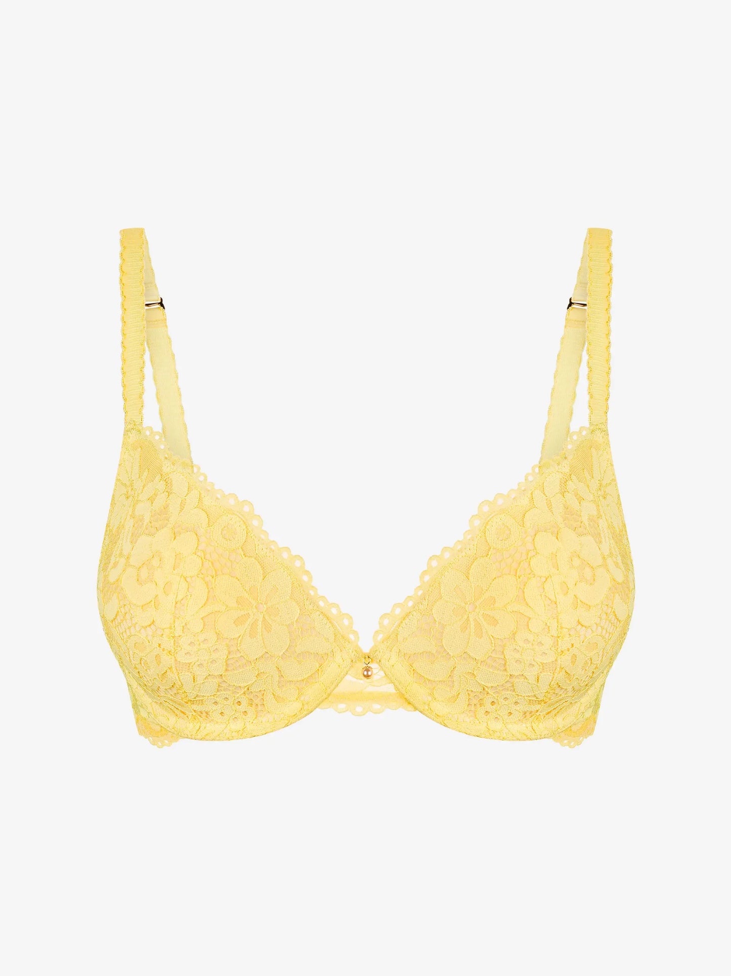 Kollane pitsiline push up rinnahoidja