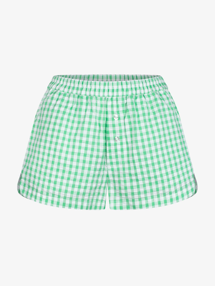 Rohelise valge ruudulised Reese puuvillased lühikesed püksid