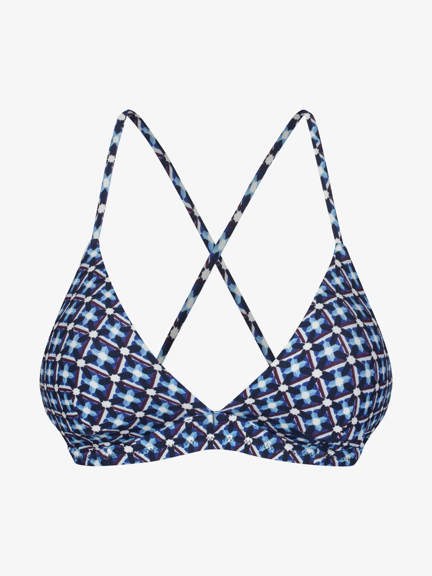 Sinise valge kirju mustriga Lima bikiinitopp