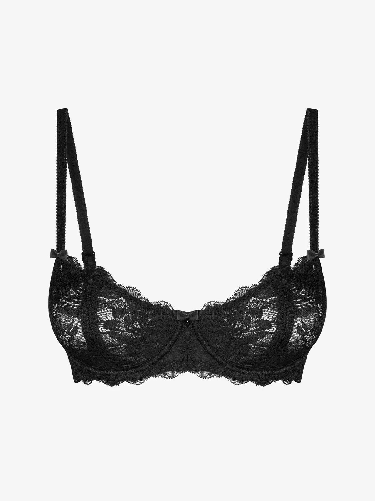 Musta värvi pitsiline Lissi balconette rinnahoidja