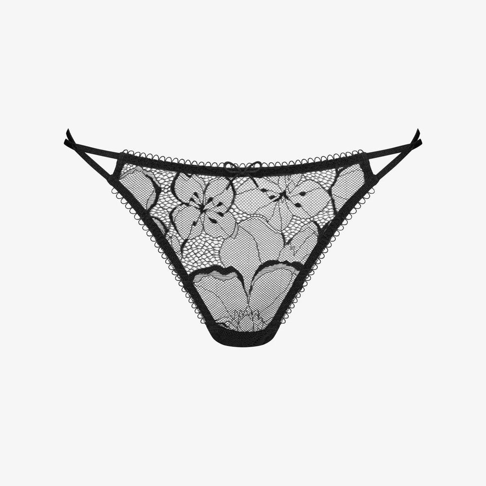 Musta värvi pitsilised mini stringid