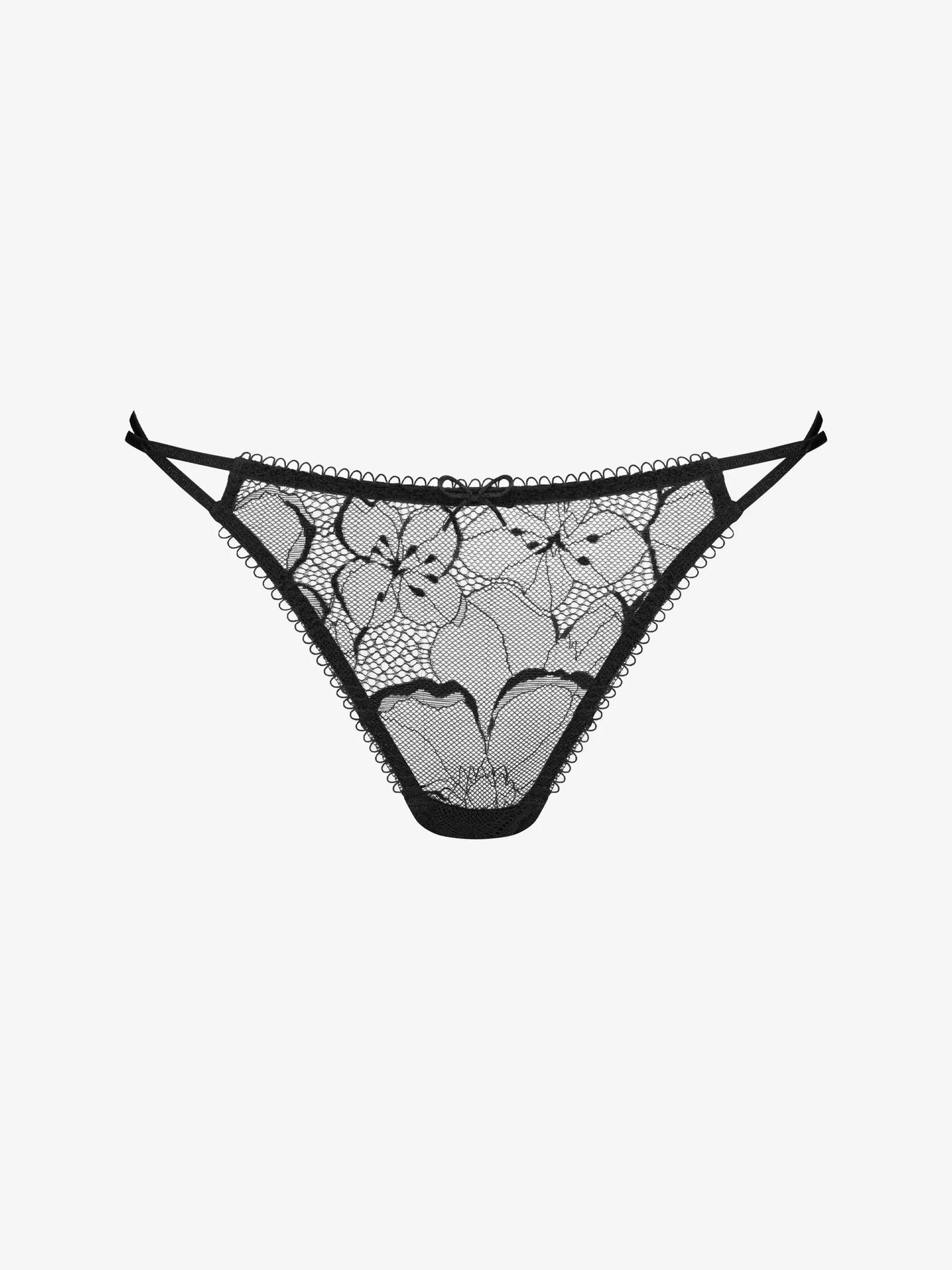 Musta värvi pitsilised mini stringid